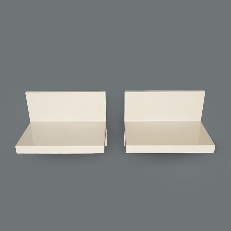 Pair of vintage molded plastic shelves by Marcello Siard for Kartell, 1970