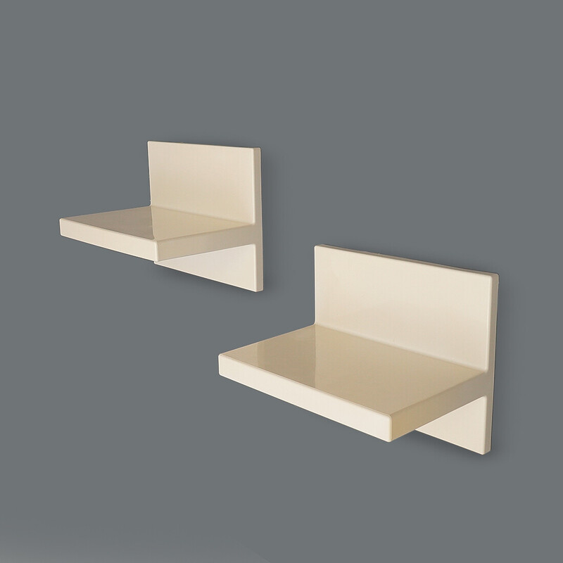 Pair of vintage molded plastic shelves by Marcello Siard for Kartell, 1970