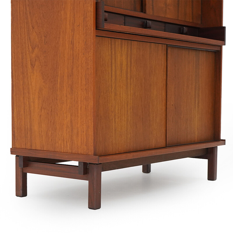 Vintage sideboard with extractable desk in solid teak wood by Piero Ranzani for Elam, 1960