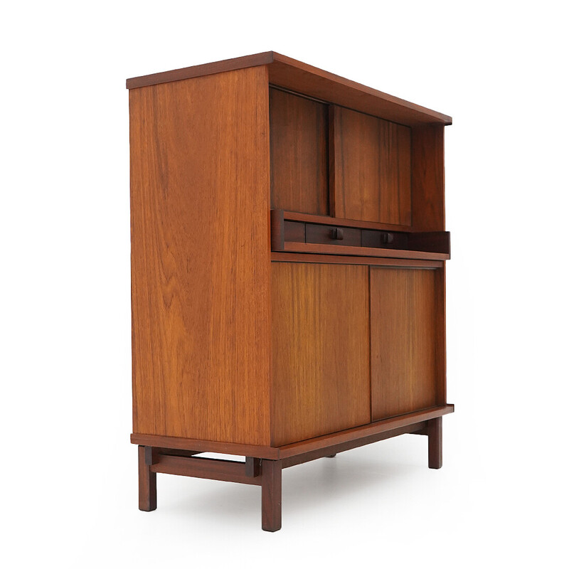 Vintage sideboard with extractable desk in solid teak wood by Piero Ranzani for Elam, 1960