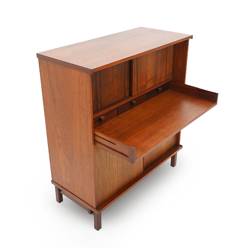 Vintage sideboard with extractable desk in solid teak wood by Piero Ranzani for Elam, 1960