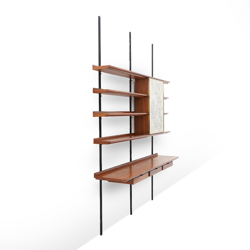 Vintage wooden bookcase by Osvaldo Borsani for Tecno, Italy 1950