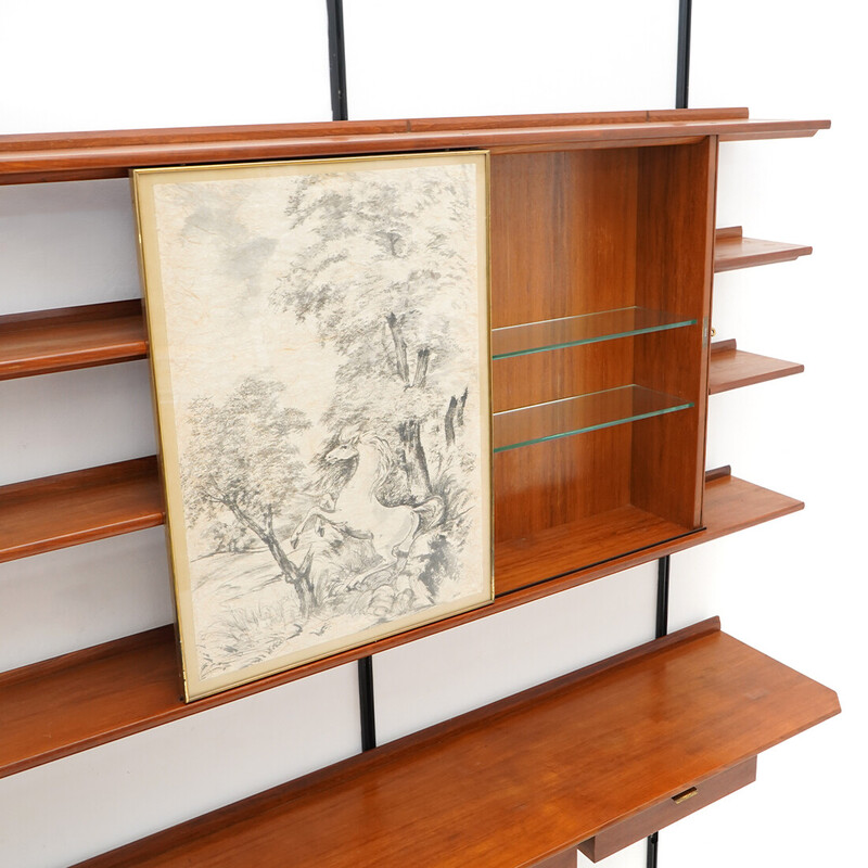 Bibliothèque vintage en bois par Osvaldo Borsani pour Tecno, Italie 1950