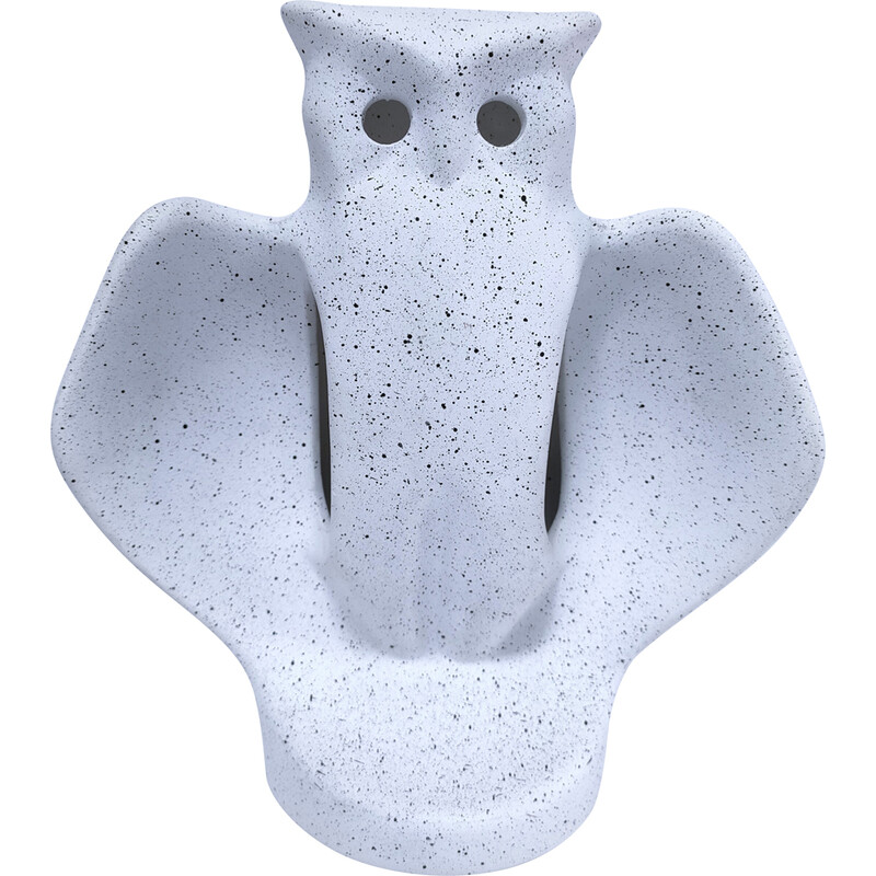 Vintage white ceramic owl lamp, France 1980