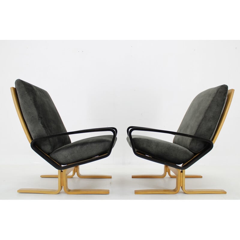 Pair of vintage armchairs by Ludvik Volak for Drevopodnik Holesov, Czechoslovakia 1970