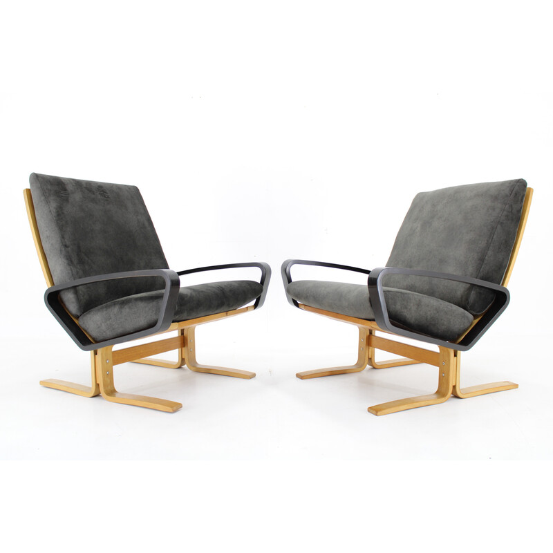 Vintage armchairs by Ludvik Volak for Drevopodnik Holesov, Czechoslovakia 1970