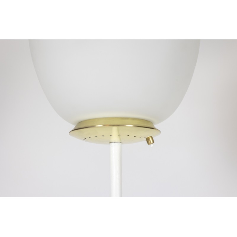 Vintage floor lamp in opaline and golden brass, Italy 1950