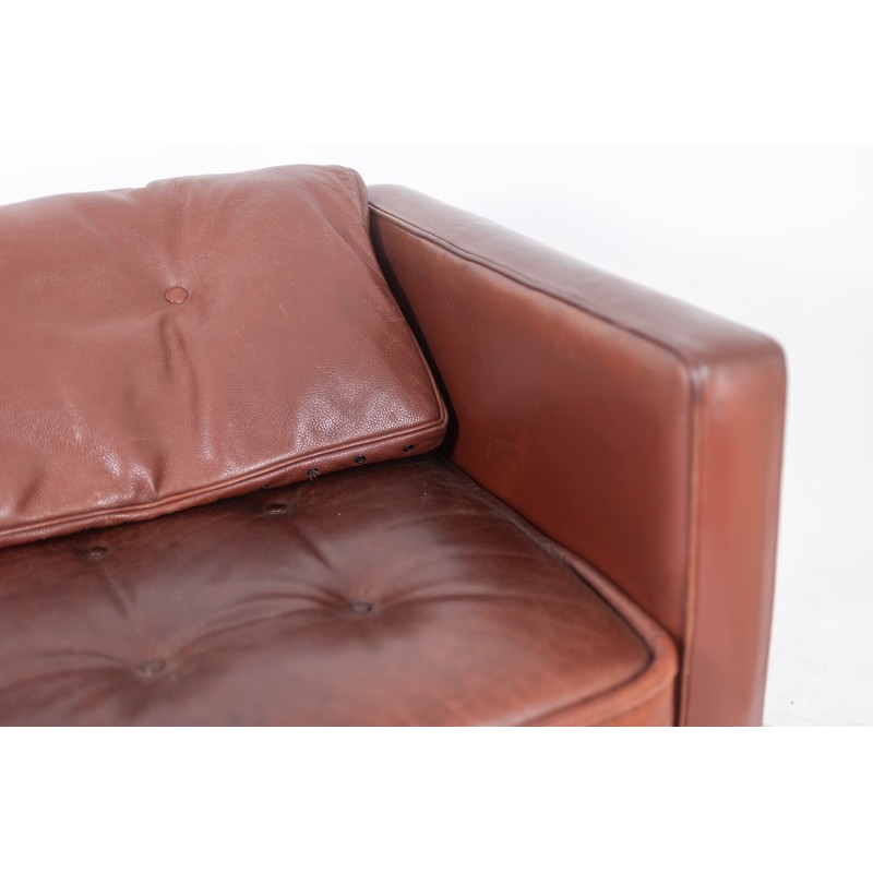 Vintage 3-Sitzer-Sofa "Orwell" rechteckig in Leder von Christian Duc, Frankreich 1983