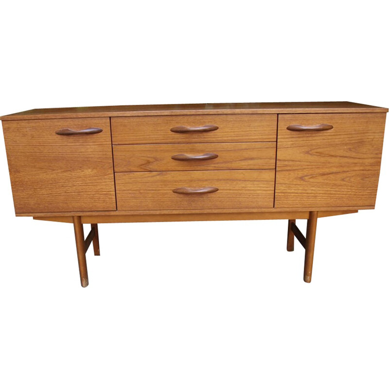 Teak sideboard with 3 drawers and 2 storage compartments - 1960s
