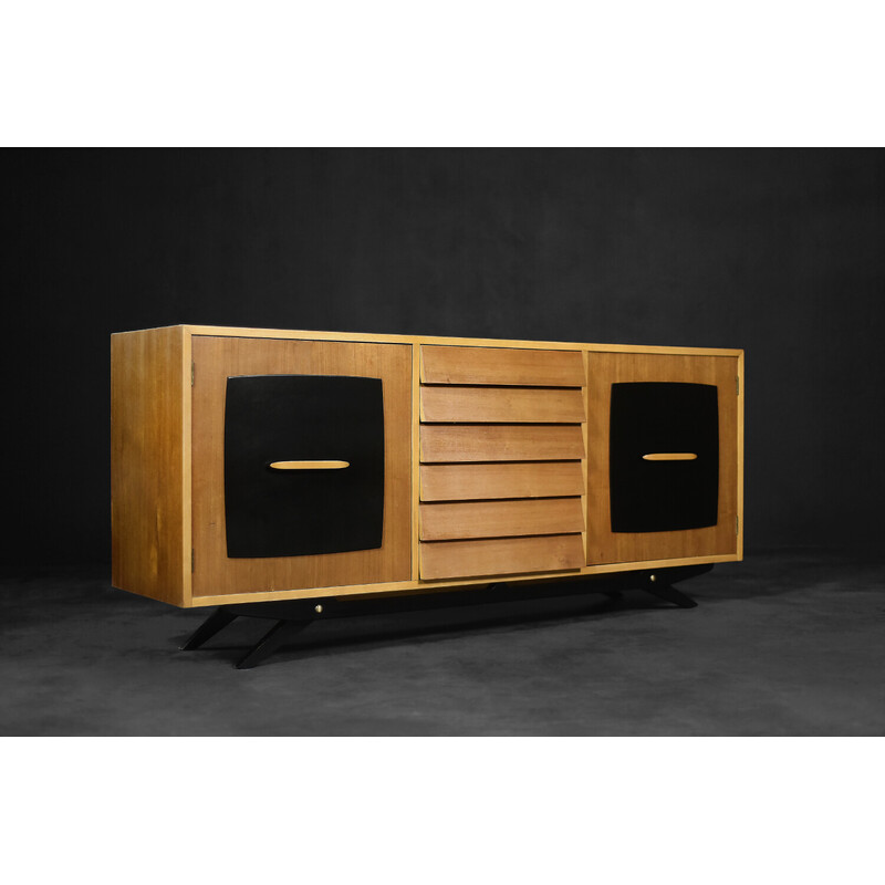 Vintage teak and beech sideboard by Gillis Lundgren for Ikea, Sweden 1955