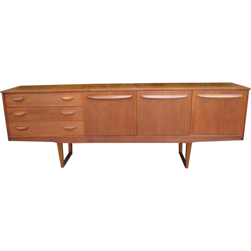 Teak sideboard with 3 drawers and 3 storage compartments - 1960s