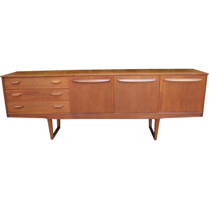 Teak sideboard with 3 drawers and 3 storage compartments - 1960s