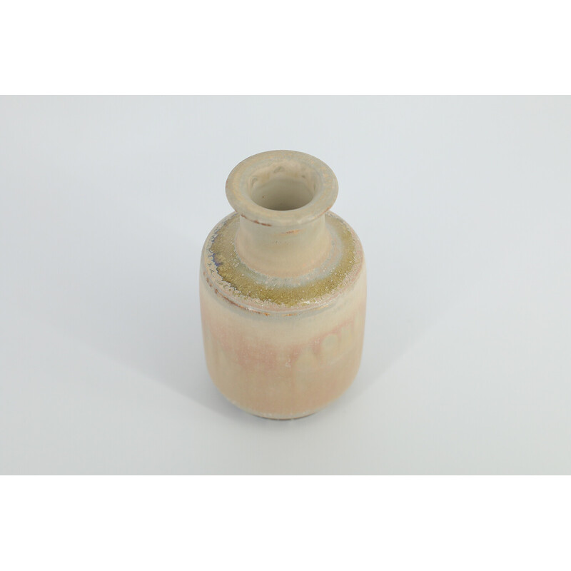 Vintage sandstone collectible vase by Gunnar Borg for Höganäs Ceramics, Sweden 1960