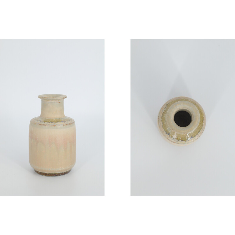 Vintage sandstone collectible vase by Gunnar Borg for Höganäs Ceramics, Sweden 1960