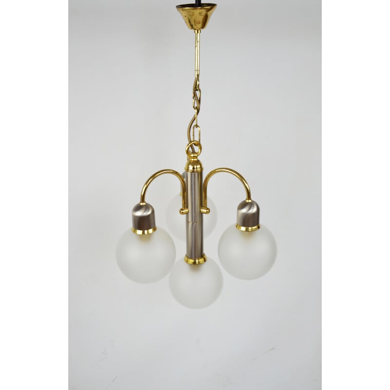 Vintage chandelier with 4 light points, 1980
