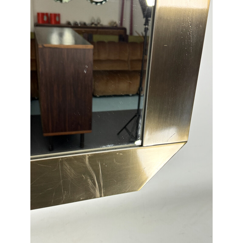Vintage brass mirror from Ecolight Milano, Italy 1970