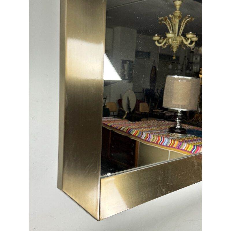 Vintage brass mirror from Ecolight Milano, Italy 1970