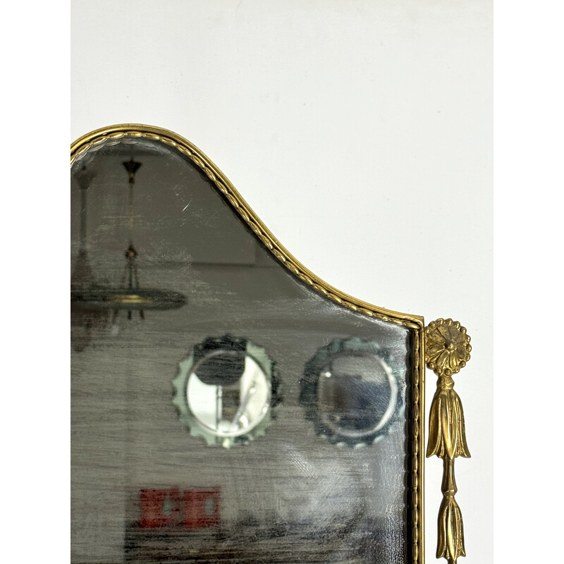 Miroir vintage en laiton, Italie 1950