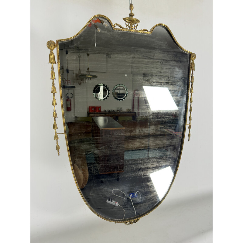 Vintage brass mirror, Italy 1950