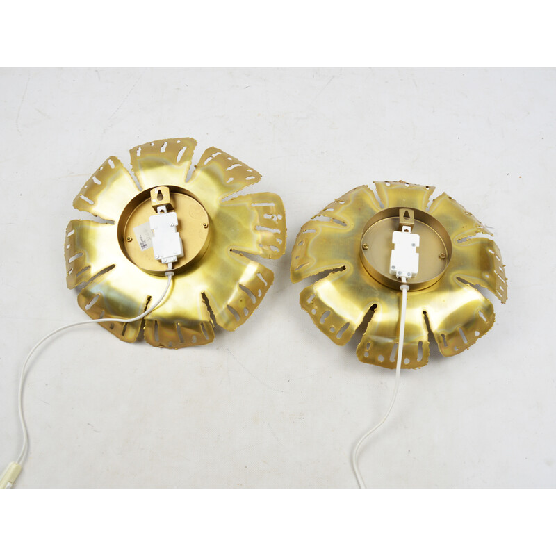 Pair of vintage brass wall lamp by Svend Aage Holm Sorensen for Holm Sørensen and Co, Denmark 1960