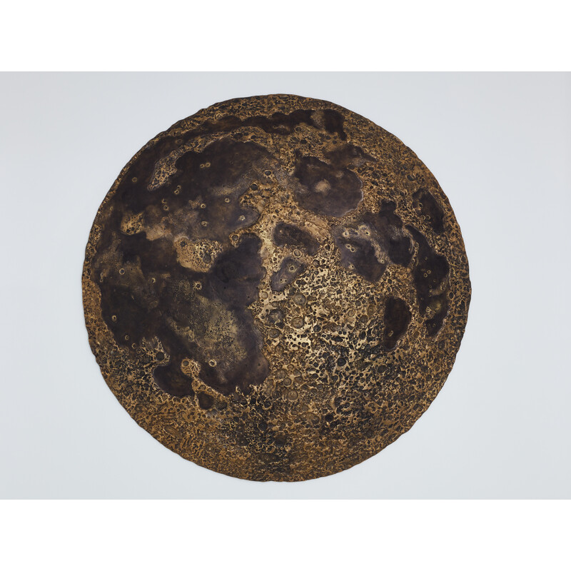 Sculpture murale vintage "Pleine Lune" par Michel Pichard en bronze et résine, 2017