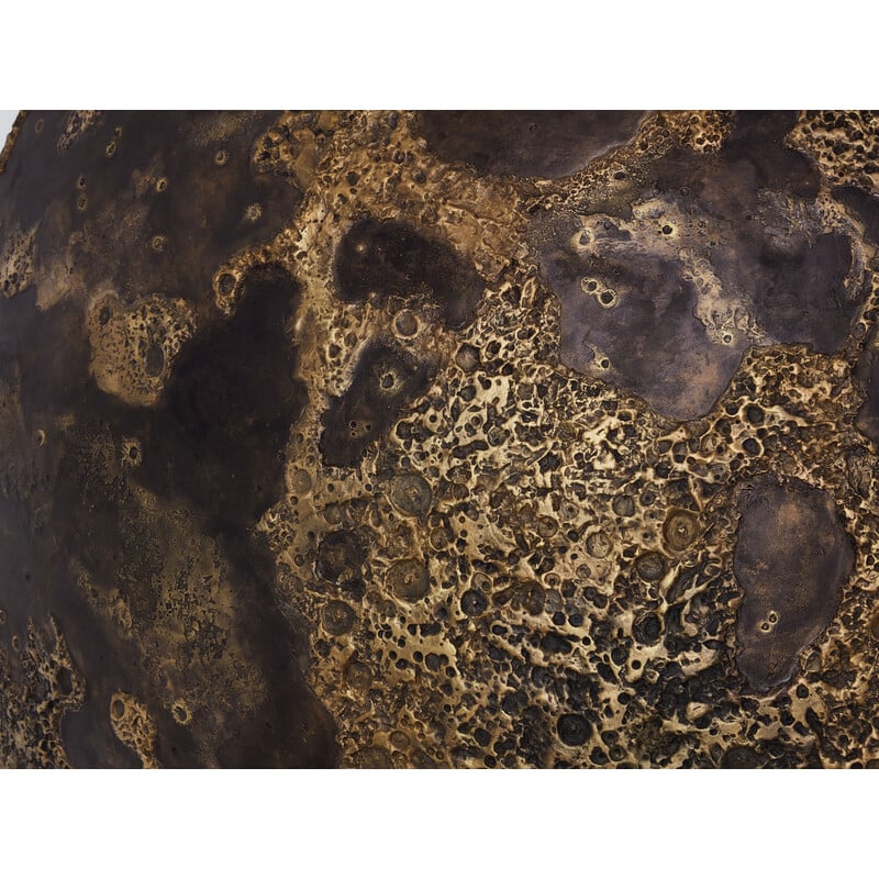 Scultura da parete vintage “Full Moon” di Michel Pichard in bronzo e resina, 2017