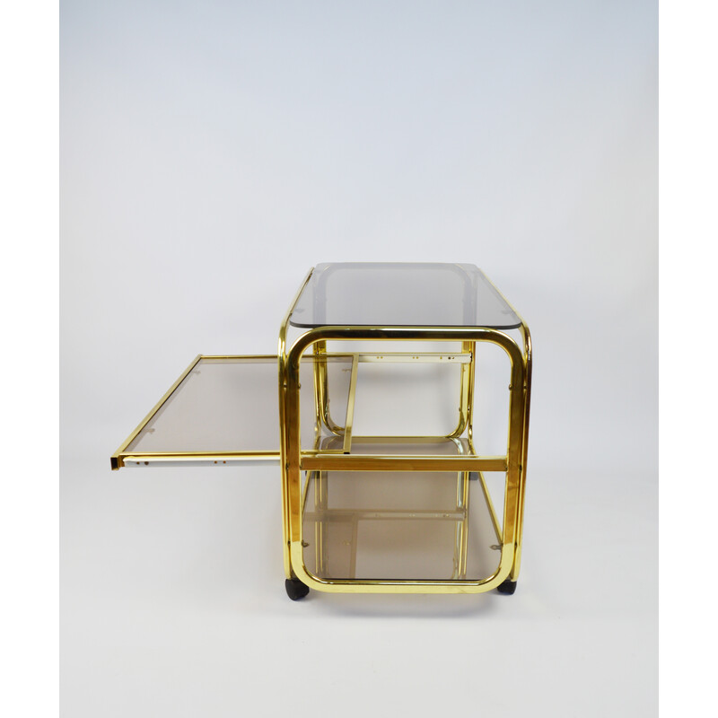 Vintage golden mobile table, 1980