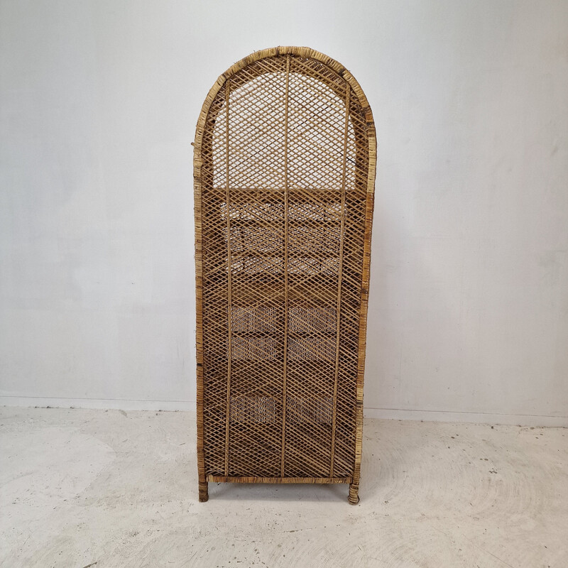 Vintage bamboo and rattan credenza, Italy 1970