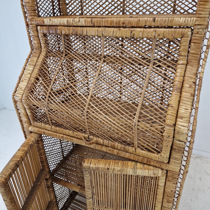 Vintage bamboo and rattan credenza, Italy 1970