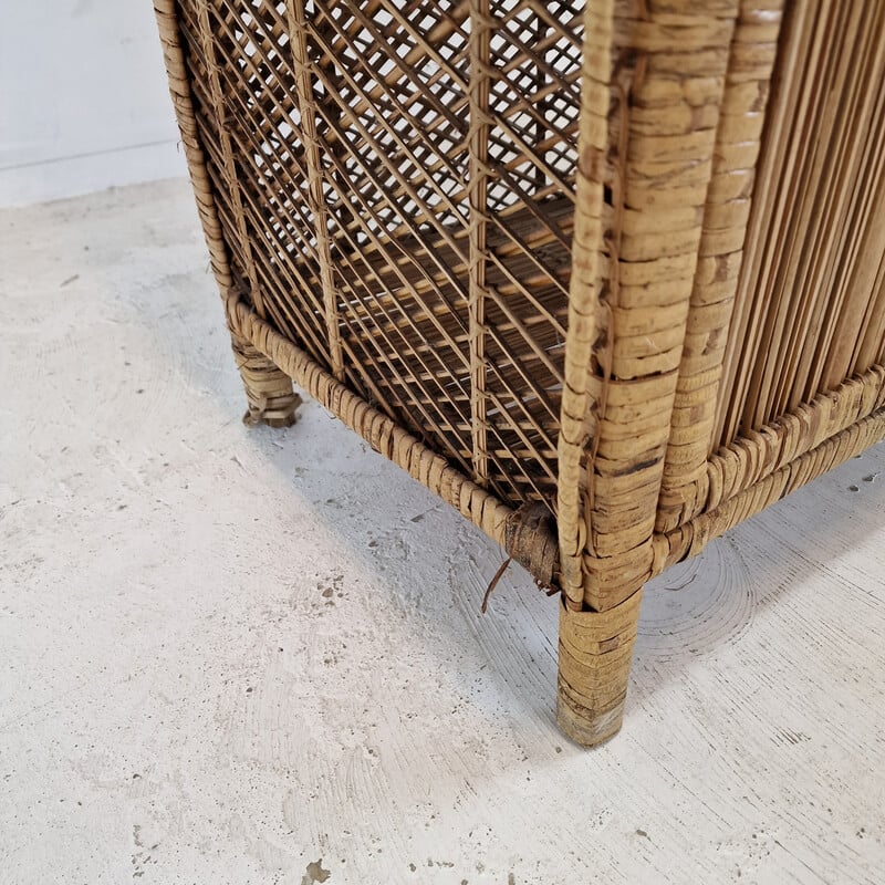 Vintage bamboo and rattan credenza, Italy 1970