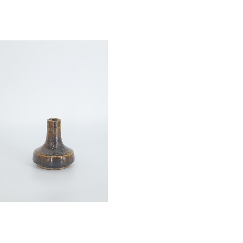 Vintage collector's vase No. 29 in brown glazed stoneware by Gunnar Borg for Höganäs Keramik, Sweden 1960