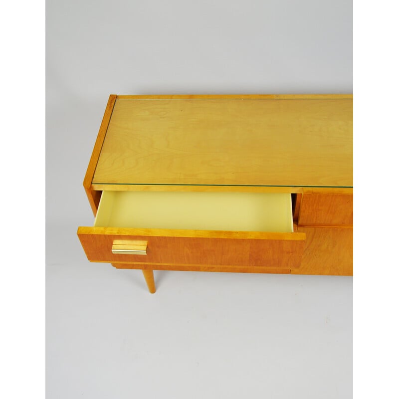 Vintage low chest of drawers with 2 plastic drawers, 1970