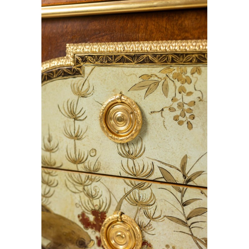 Vintage bronze and marble chest of drawers