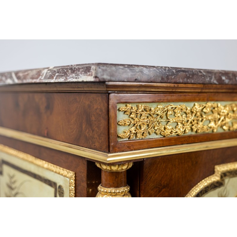 Vintage bronze and marble chest of drawers