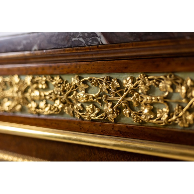 Vintage bronze and marble chest of drawers