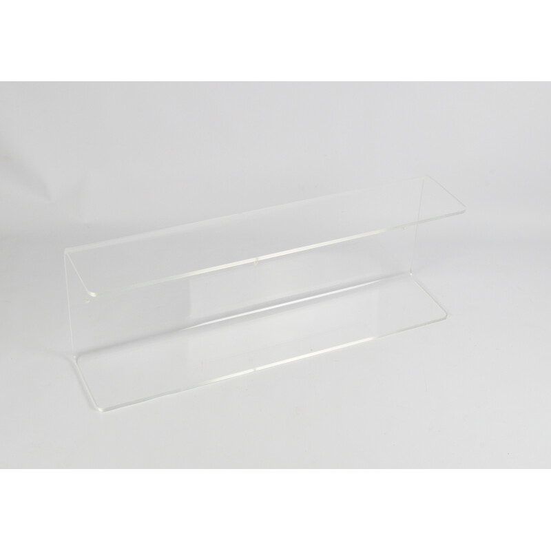 Vintage transparent plexiglass wall shelf, 1970