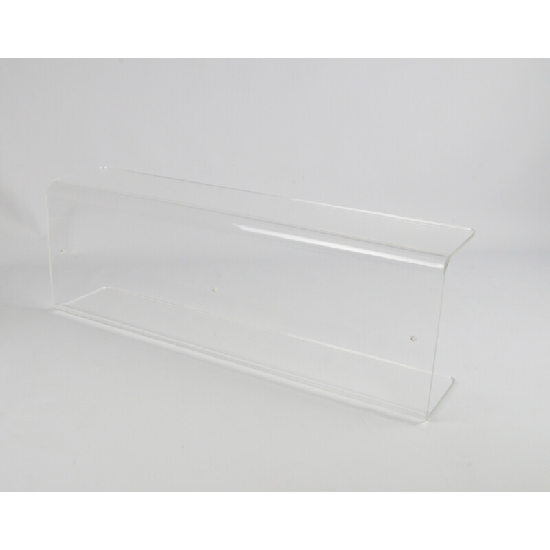 Vintage transparent plexiglass wall shelf, 1970