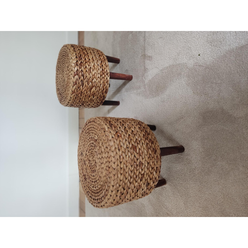 Pair of vintage rope stools