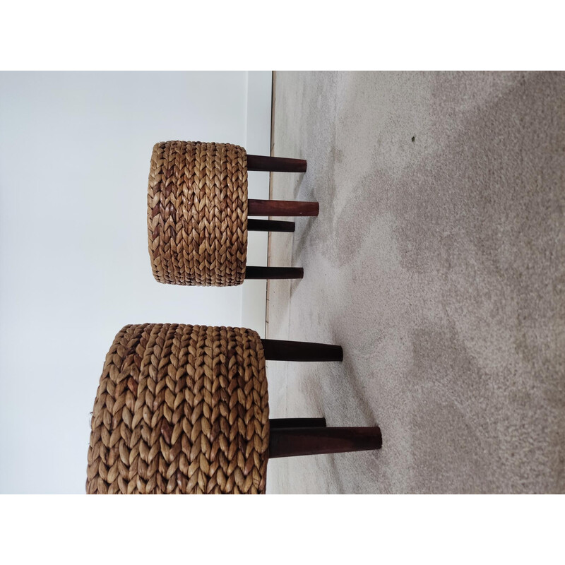 Pair of vintage rope stools