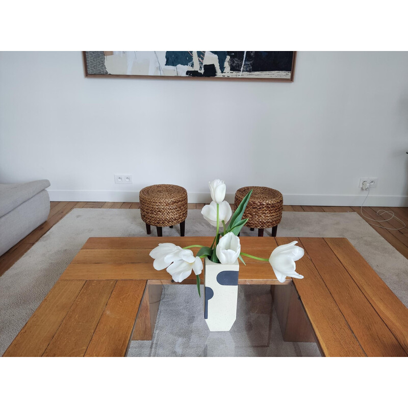 Pair of vintage rope stools