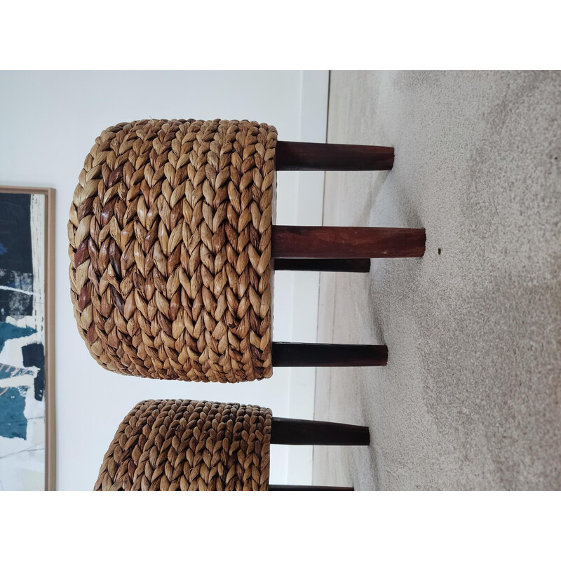 Pair of vintage rope stools