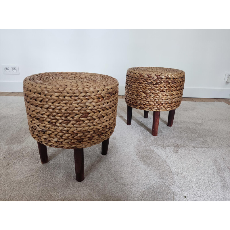 Pair of vintage rope stools