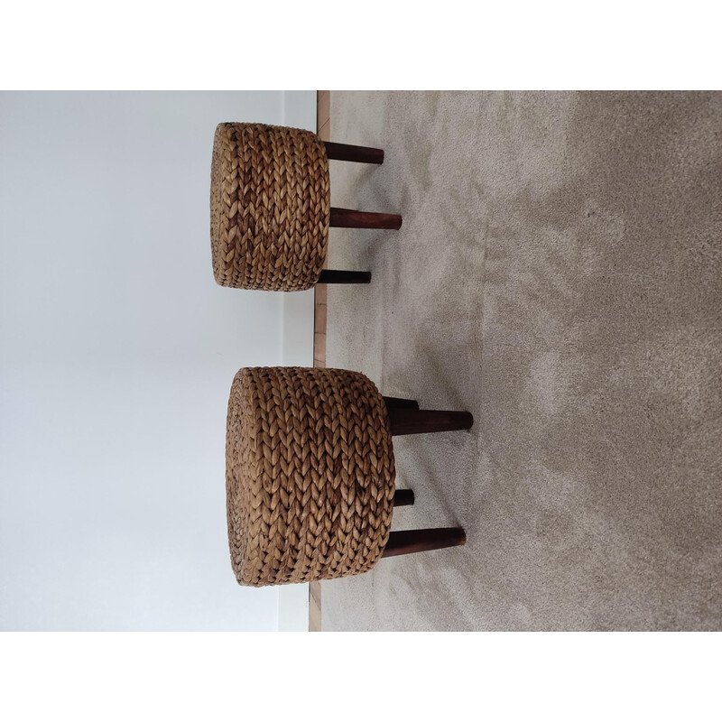 Pair of vintage rope stools