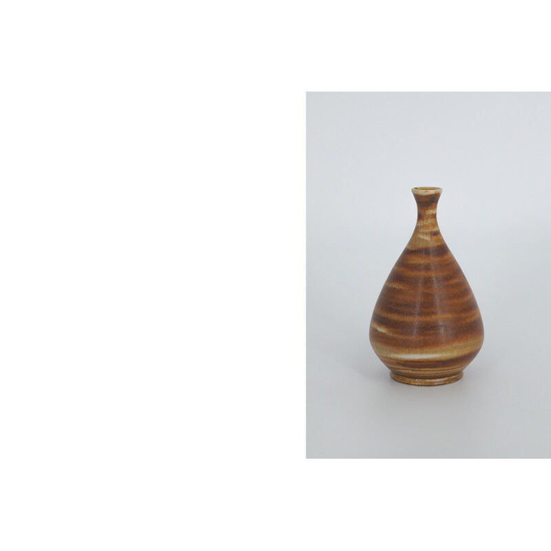 Satz von 4 Vasen aus honigfarbenem Steingut von Gunnar Borg für Höganäs Ceramics, Schweden 1960