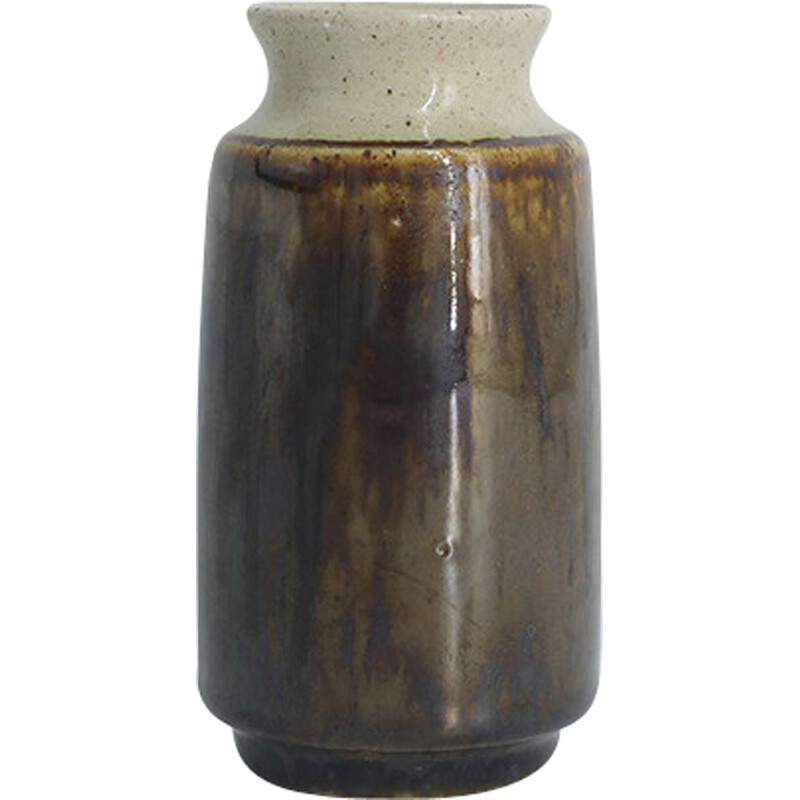 Vintage glazed stoneware collectible vase by Gunnar Borg for Höganäs Ceramics, Sweden 1960