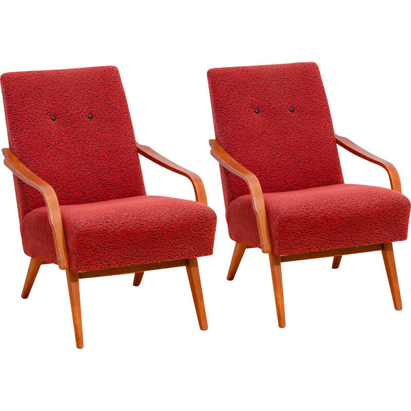 Pair of vintage armchairs by Jaroslav Šmídek for Cesky Nabytek, Czechoslovakia 1960