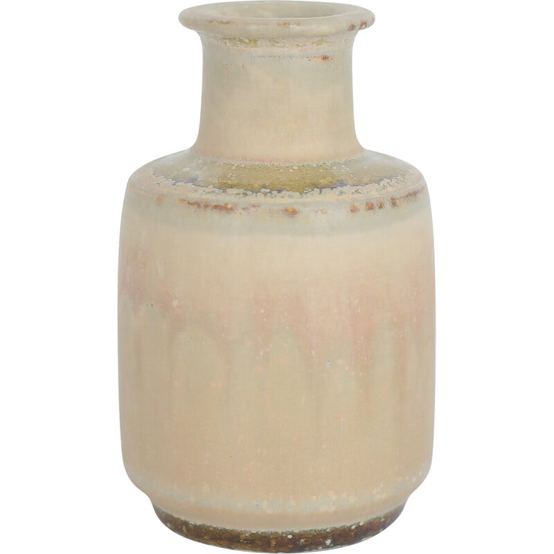 Vintage sandstone collectible vase by Gunnar Borg for Höganäs Ceramics, Sweden 1960