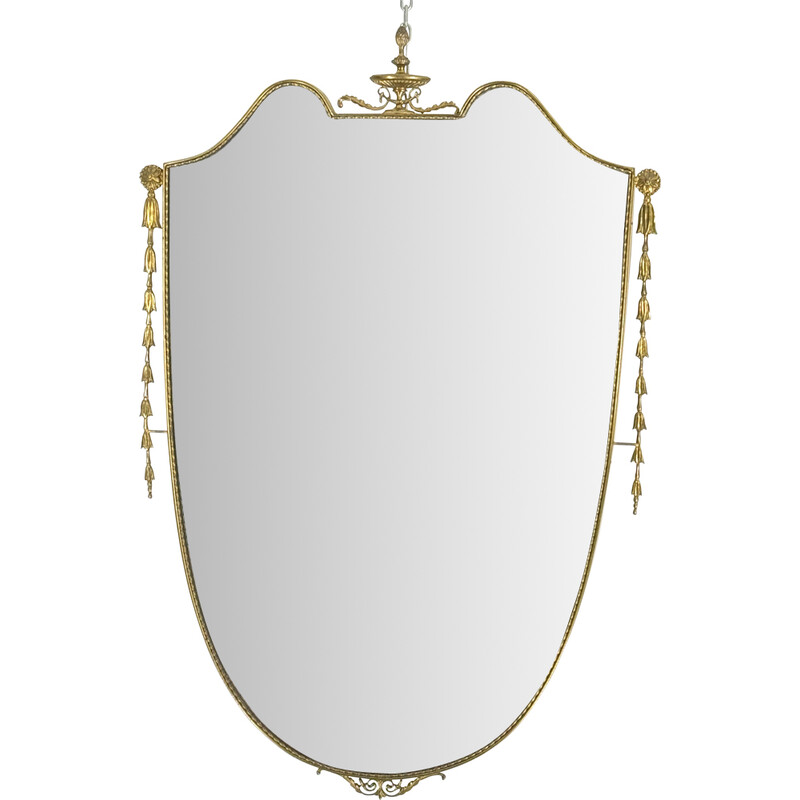 Vintage brass mirror, Italy 1950