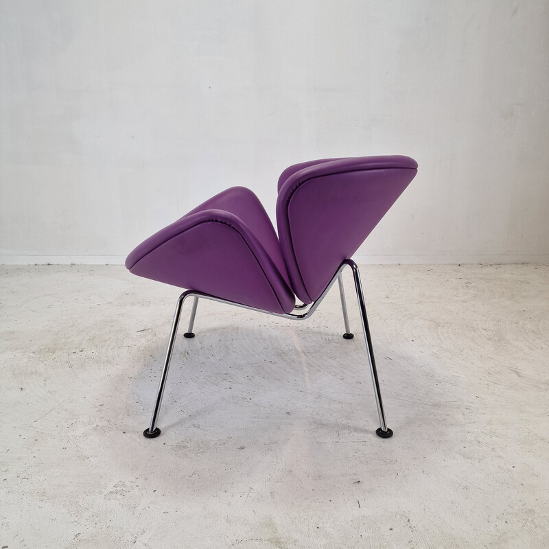 Vintage "Orange Slice" Stuhl aus Chromstahl und Leder von Pierre Paulin für Artifort, 1980