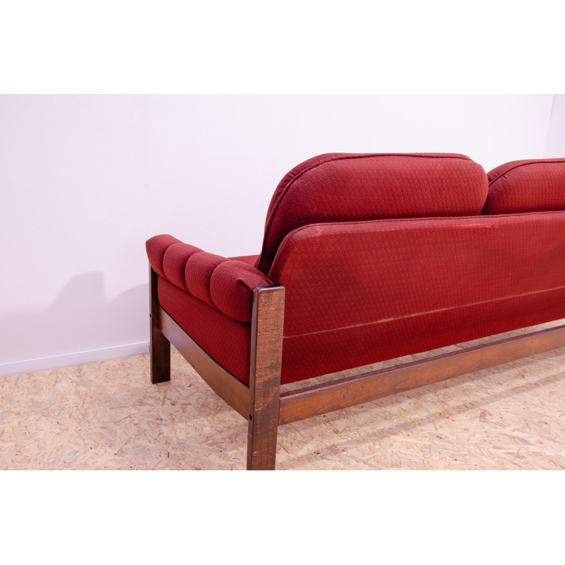 Vintage 3-seater sofa in beech wood, 1970